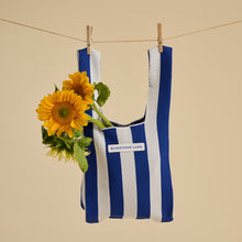 Load image into Gallery viewer, Blue &amp; White Stripe Bag
